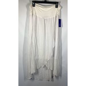Apt. 9 Women's Pull On High-Low hem Maxi Skirt Paper White Size XXL NWT